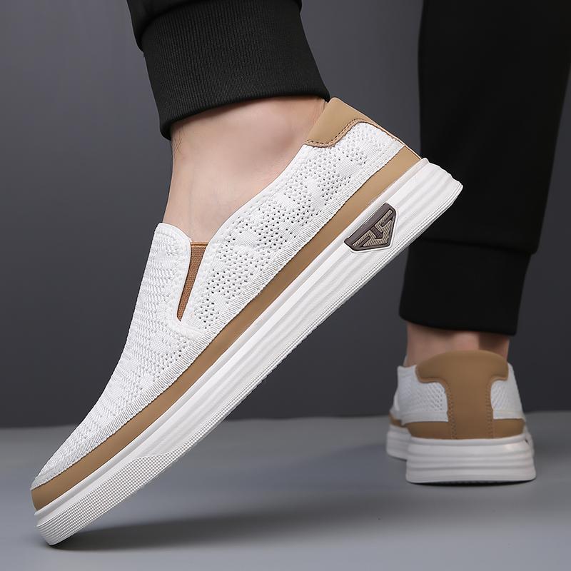 Fashion Hollow Out Comfy Moccasins Breathable Men Mesh Shoes Summer Slip on Loafers Lightweight Man Stylish Flats Hot Sale Walking Shoes