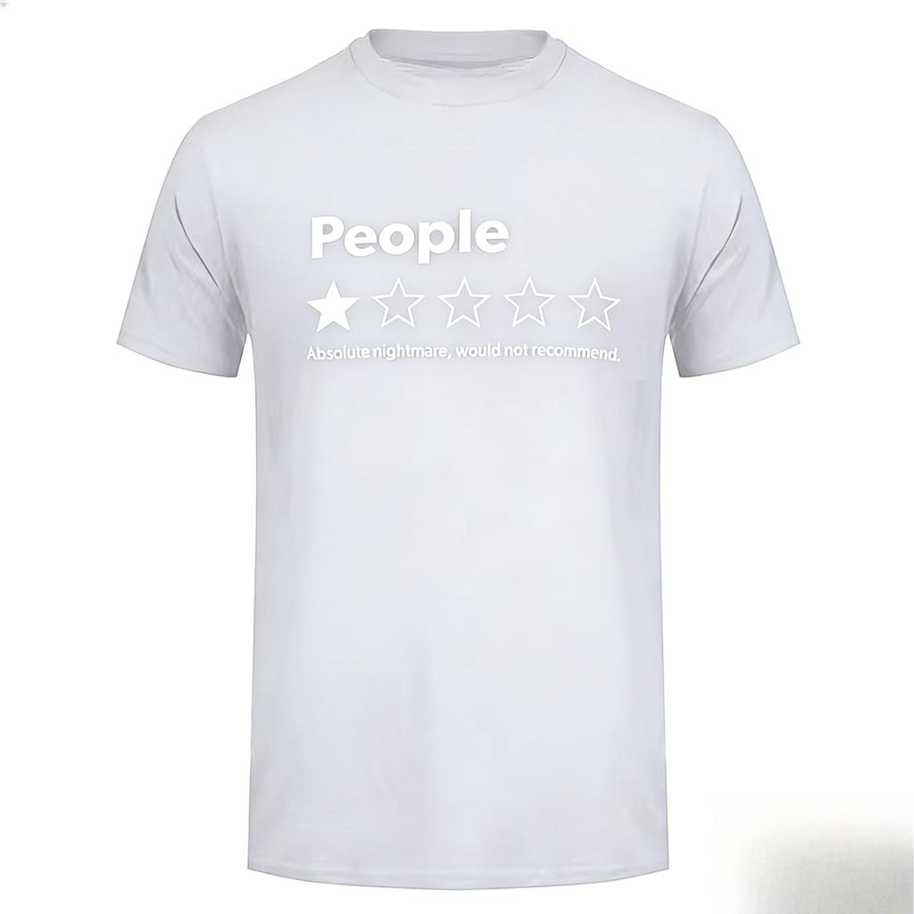 Funny Letter People Absolute Nightmare Would Not Recommend Summer Cotton Mens Women Tops Tee Streetwear Casual Trendy Oversized