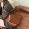 Vegetable Tanned Leather Simple Korean Genuine Leather Tote Bag Shoulder Bag Large Capacity Women's Bag Armpit Bag Handbag Cowhide