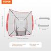 7x7 Ft Baseball Softball Practice Net, Portable Baseball Training Net for Hitting Batting Catching Pitching, Backstop Baseball Equipment Training Aids