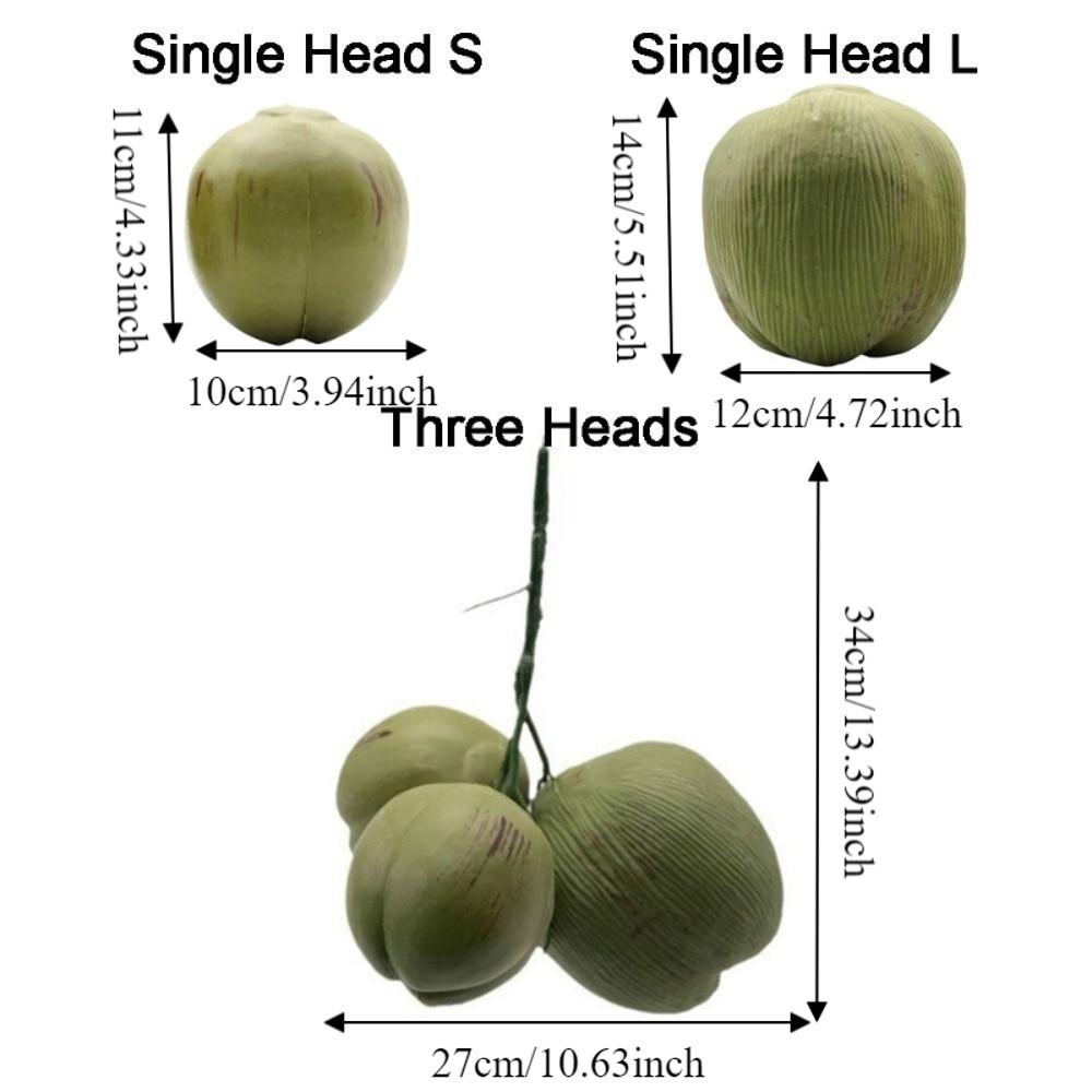 Green Artificial Coconut Plastic Fruit Ornament Fake Coconut Fruit Weddings
