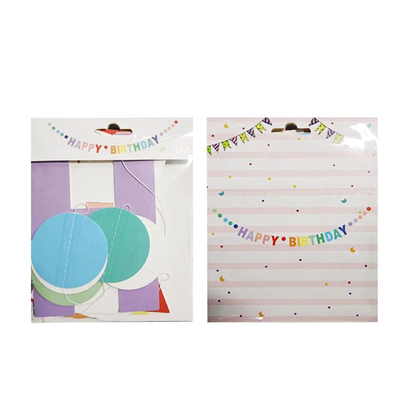 Rainbow Color Happy Birthday Banner Paper Garland Kids 1st Birthday Party Hanging Flag Decoration Unicorn Theme Party Supplies