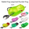 4cm 7.3g Topwater Wobblers Swimbait Mini Artificial Soft Frog Fishing Lure Spinner Bait Metal Sequin Double Hook Frog Bait