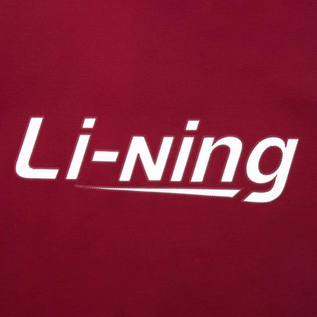 Li Ning Sports Lifestyle Series High Street American Vintage Casual Simple Solid Color Striped Round Neck Pullover Loose Fleece Sweatshirt AWDUB71-9