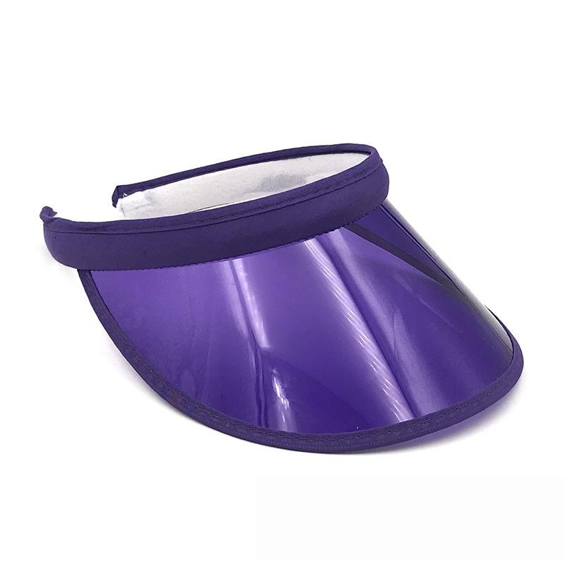 Fashion Summer Outdoor Sports Sun Protection Cap Unisex Clear Plastic Visor Hat Candy Color Pvc Sunshade Hat Uv Protection Hat