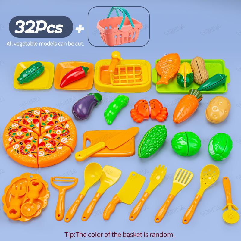 Fruits&Vegetable Model Kitchen Pretend Play Cutting Toys Children's Cooking Simulation Food Christmas Gift For Kids Toddlers