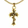 [Rockyu] Popular Brand Cross Necklace Men's Necklace Stainless Steel Antique Cross Pendant Snake Black Cross Pendant Skull