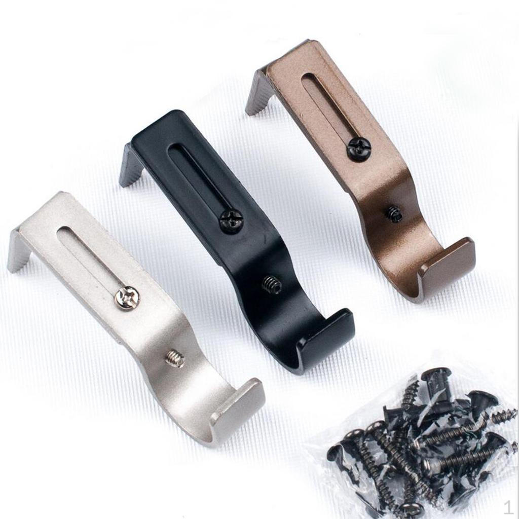 

3 Pcs Black Curtain Rod Wall Bracket Hook for Mount чорний