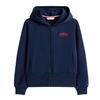 Childrens/Kids Solid Ribbed Full Zip Hoodie