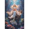 5D DIY Full Round Drill Partial AB Diamond Painting Mermaid Kit Art Decor45x55cm