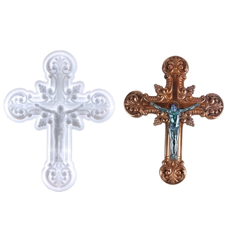Silicone Ornaments Moulds Cross Shaped Silicone DIY Hand-making Crafts Moulds Wall Crafts Decorations Silicone Material