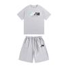 Unisex Baumwolle Kurzarm T-Shirt Shorts Set Lässiges Streetwear Outfit Herren Damen