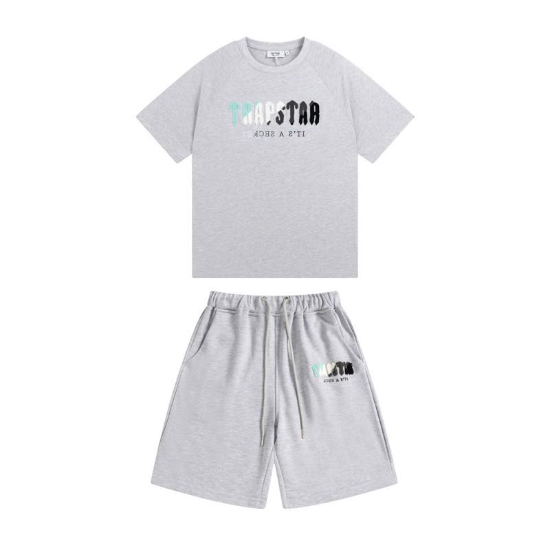 Unisex Baumwolle Kurzarm T-Shirt Shorts Set Lässiges Streetwear Outfit Herren Damen