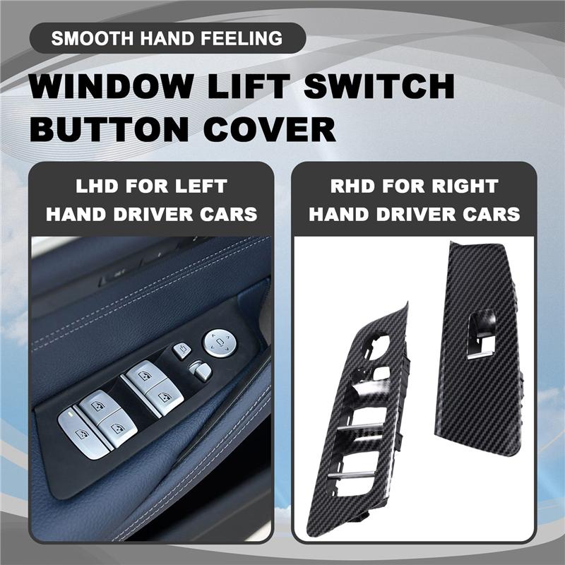 ABLZ-Car Interior Door Window Switch Cover For BMW 5 Series M5 G30 G31 G38 F90 2017- 525 528 530 540