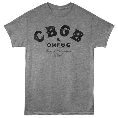 CBGB - Logo Revisited - Graphitmeliertes Erwachsenen Kurzarm T-Shirt