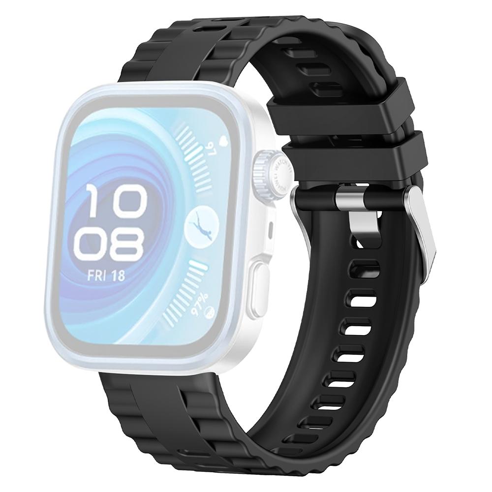 For Huawei Watch Fit 4 Pro Silicone Watch Band Metal Pin Buckle Replacement Wrist Strap