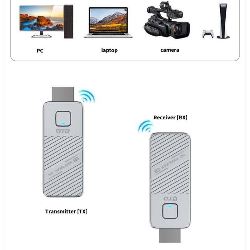 Wireless HDMIs Extender HDMIs Transmitter Receiver For Long Ranges 50m Transmission 1080P@60Hz Double Band 2.4/5Ghz WiFi