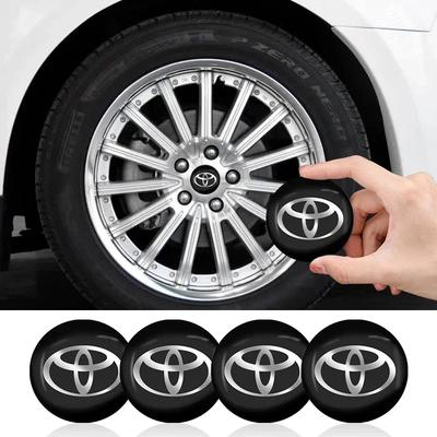 4Pcs 56mm Car Wheel Stickers Center Hub Cap Car Emblem Badge Decal For Toyota Corolla Yaris Aygo Prius CHR Camry Auris Avensis