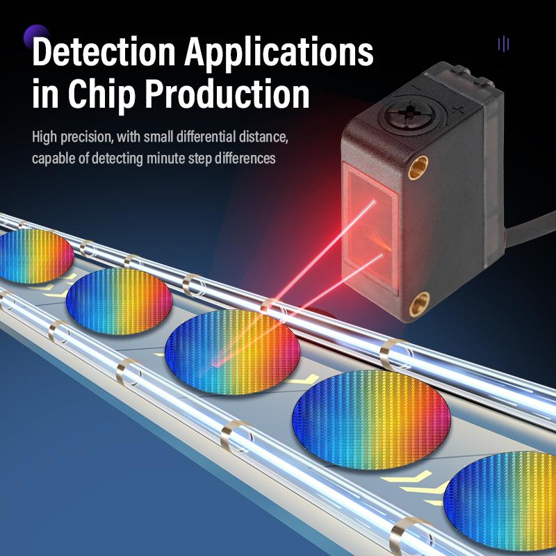 Nicht von der Farbe beeinflusst Laser photoelektrischer Schalter Hintergrundunterdrückung Quadratischer Sensor Diffuse Reflexion Kann jede Farbe erkennen Ad