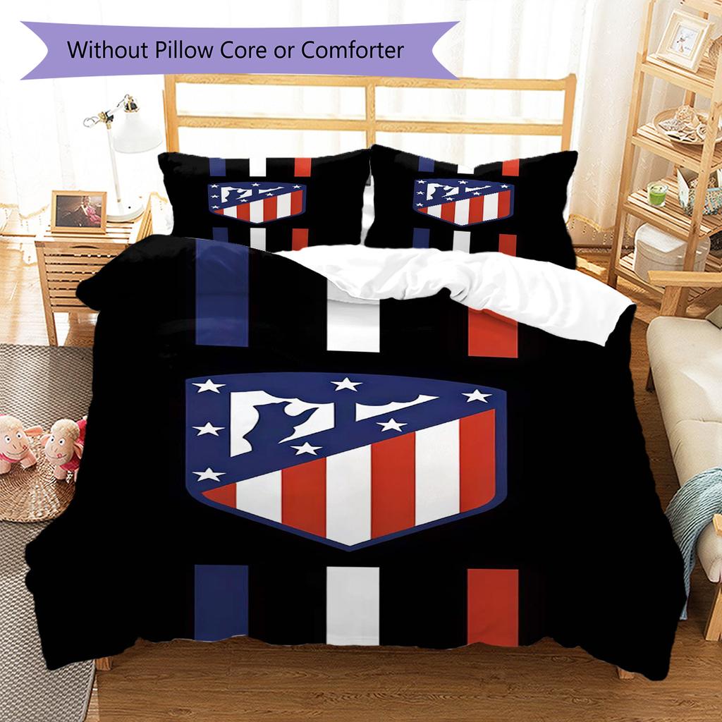 Ensemble couette et taies d'oreiller Atleti Décoration de maison Cadeau d'anniversaire (1 housse de couette + 2 taies d'oreiller, sans garniture.)
