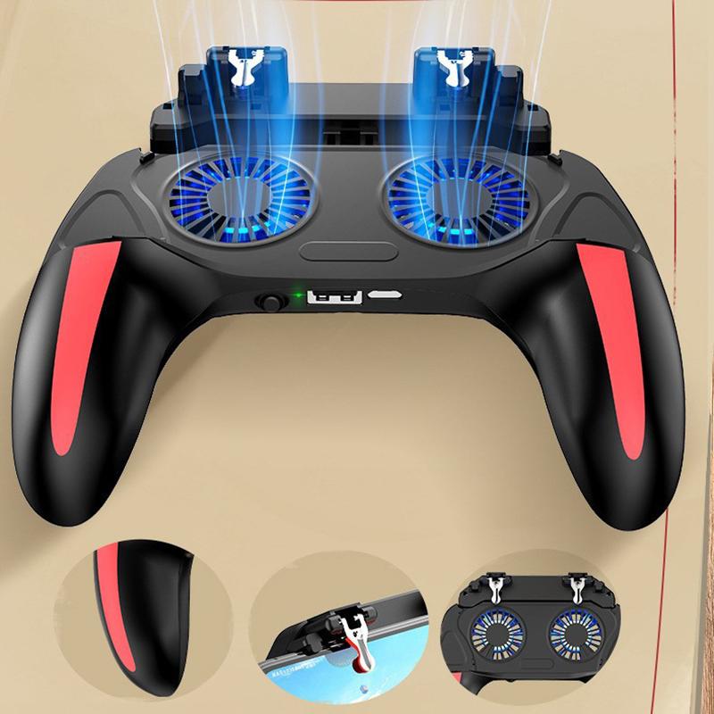 H10 Gaming Handheld Grip Game Controller Joystick Gamepad Voor Pubg Trigger Koelventilator Koeler Telefoon USB-Powered 5000mAh Batterij