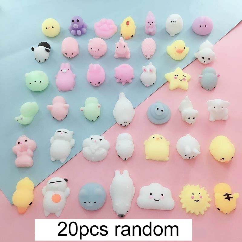 5/10/20pcs Mini Cute Soft Squishy Fidget Toy Children Kawaii Mochi Cat Anti Stress Reliever Sensory Squeeze Xmas Gift TMZ