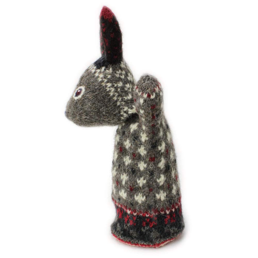 Rabbit (Brown) Puppet Knitting Kit / A Traditional Estonian Knitted Doll from "Anu & Anu's Animal Knits"