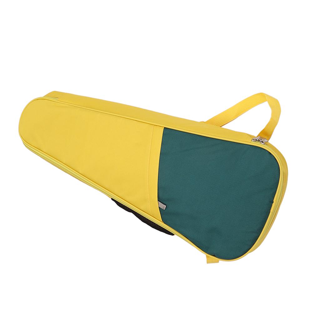 23in 24in Ukulele Case Oxford Cloth Waterproof Adjustable Shoulder Straps Ukulele Padded Bag Backpack Yellow Dark Green