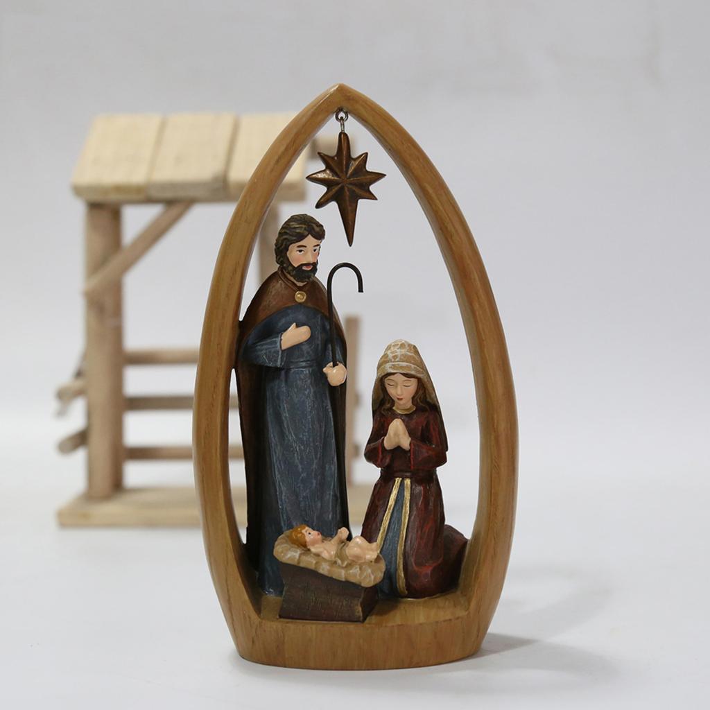 Home Study Decoration Handicrafts And Ornaments, Imitation Wood Carvings Of The Holy And Mother, Resin Gift , Photo Props