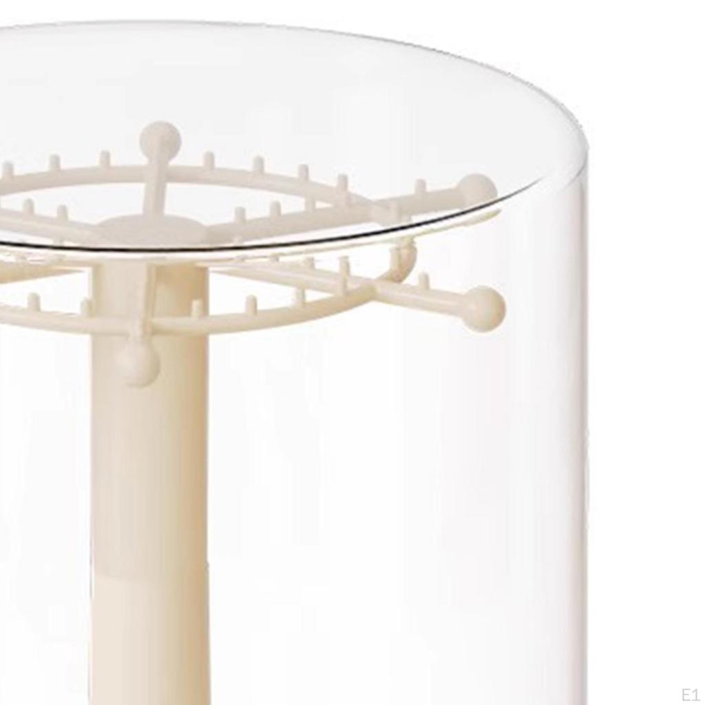 Figure Clear Display Case Necklace Holder 360° Rotatable Desktop Container Dustproof Doll Storage