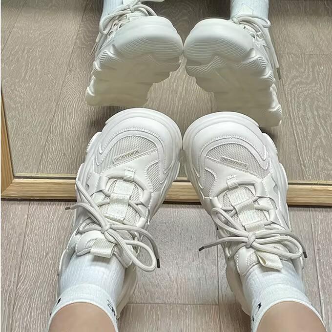 

Популярная платформа кроссовки папы женские весна и осень инс трендовые ретро 2025 новые универсальные увеличивающие рост повседневные спортивные туфли 40