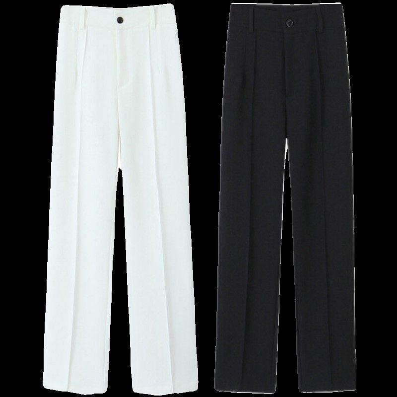 Fashion Style 2024 Spring/Summer New Arrival Women's Clothing Slimming and Fashionable Casual All-Matching Straight High-Waisted Trousers 2761048