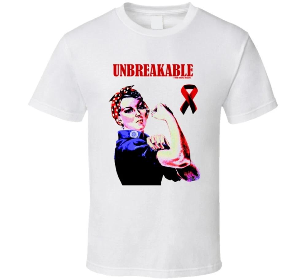 

Unbreakable Tough Woman Stroke Survivor Red Ribbon Gift T Shirt S