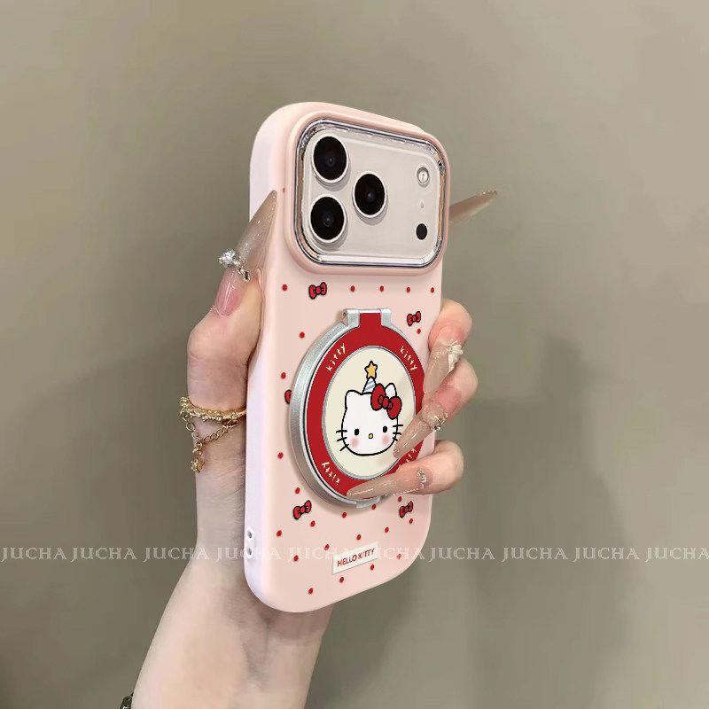 Applicable red polka dot Hello Kitty Apple 17promax phone case dopamine niche iphone16 cute 15