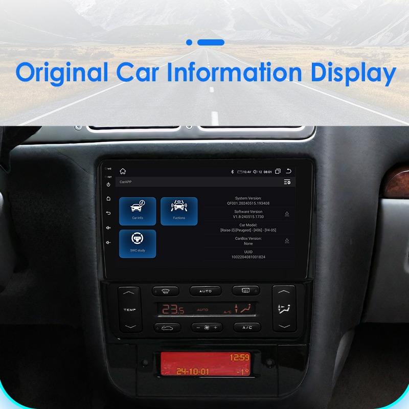OSSURET 2din Autoradio Car Multimedia AI Voice Bluetooth 8Core Qualcomm Snapdragon 360° Cam Carplay Android Car Radio for Peugeot 406 1994-2005 GPS FM