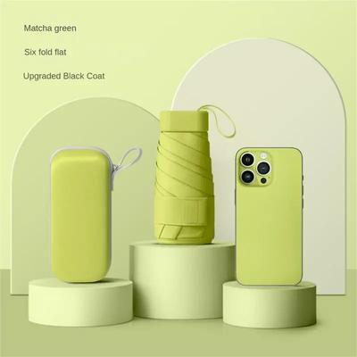 1pc Popular Multi-color Folding Portable Mini Pocket Umbrella, Six-fold Umbrella, Rainy And Sunny Dual-use Umbrella