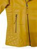 Handmade Men's Jacket Yellow Leather Genuine Lambskin Stylish Motorcycle Soft Fit