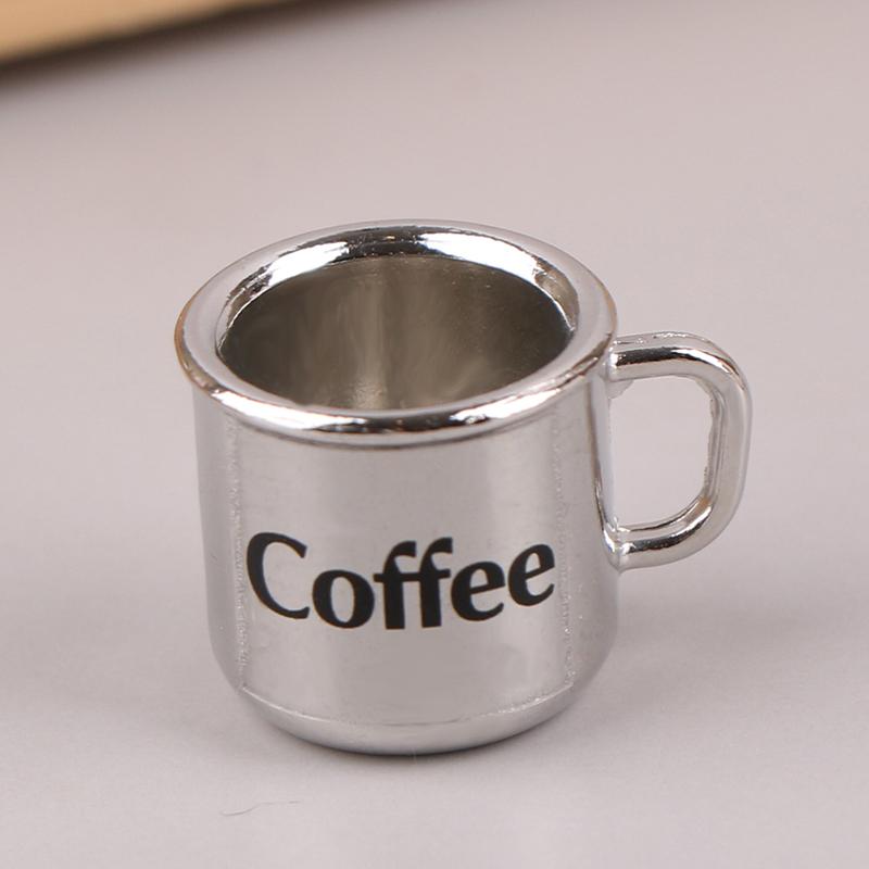 1/12 Domeček pro panenky Mini Kovový Model Šálku na Kávu a Čaj Domeček pro panenky Kuchyňské Doplňky Dekorace Domku pro panenky Hračky
