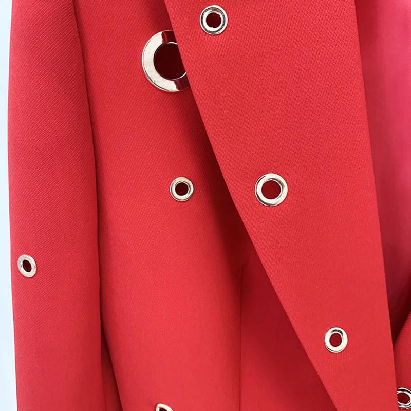 High Street Fashion Spring 2026 Metal Hole Single-Button Suit & Trousers Set