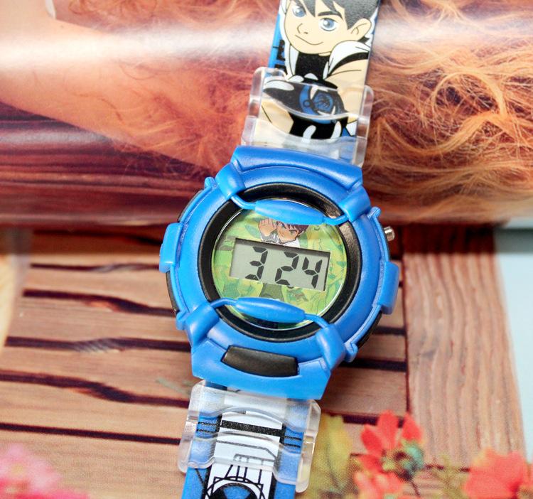 

Дозвілля Pentium Silicone Cute Handsome Cartoon Watch Boy Fashion Ben10 Дитячий електронний годинник синій