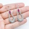 Oxidized Sterling Silver Gemstone Earrings: Engraved Antique Style