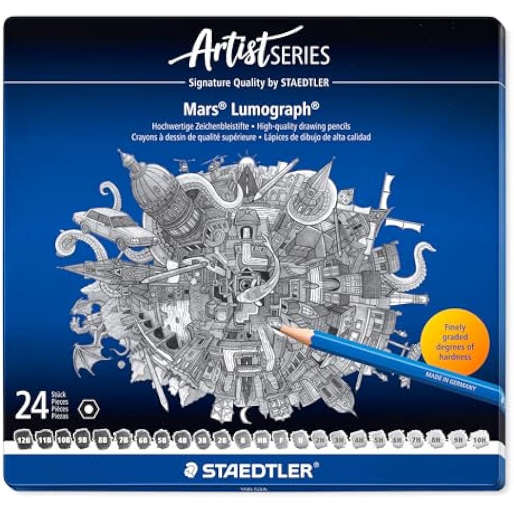 STAEDTLER Карандаш Marsulmograph 24 Набор твердости Рисование 100 G24 Черный