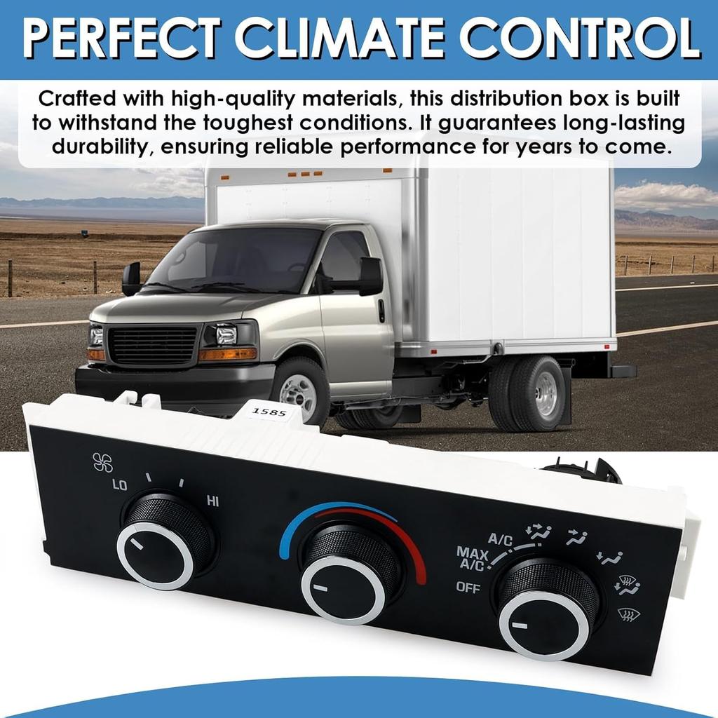 599-217 Heater A/C Control Switch,Front Climate Control Module Compatible With 1996- Chevrolet Express 1500 2500 3500, Chevy C4500 C5500 C6500,1996-