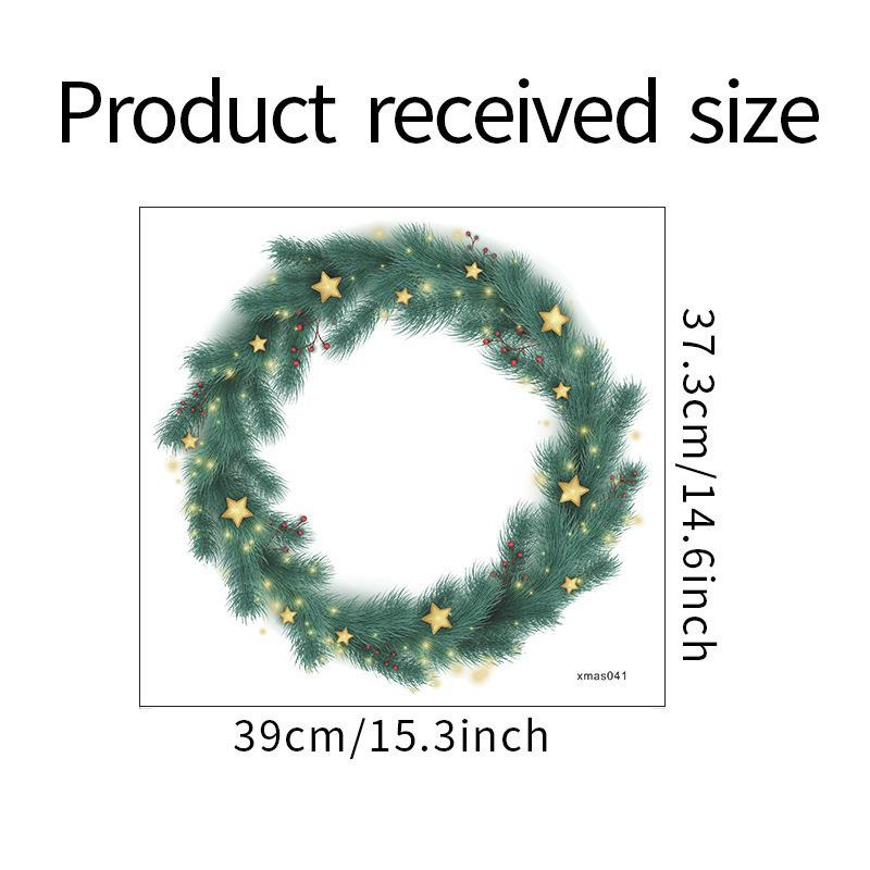 Festive Christmas Wreath & Flowers Self-Adhesive Wall and Door Sticker