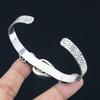 Sterling Silver Psilomelane Dendrite Stone Handcrafted Flower Bangle Bracelet