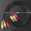 5FT 3RCA Cable Audio Video 24K Gold Plated Connecting Audio Video Components AV Male To Male Cable for Home Theater Amp, Stereo Systems,