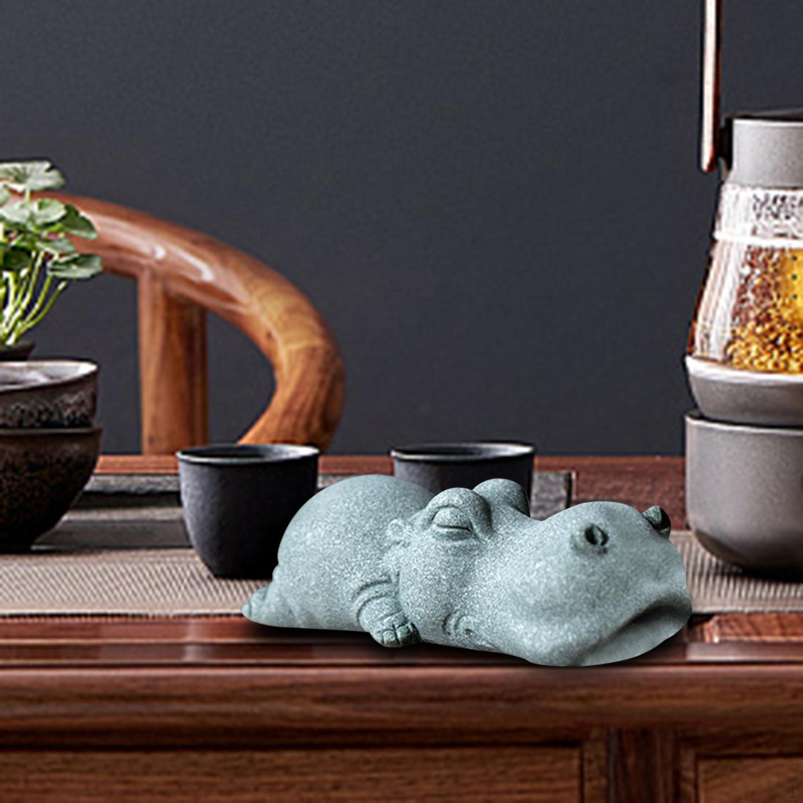 

Нежная каменная скульптура животного: Миниатюрная фигурка спящей позы для домашнего декора