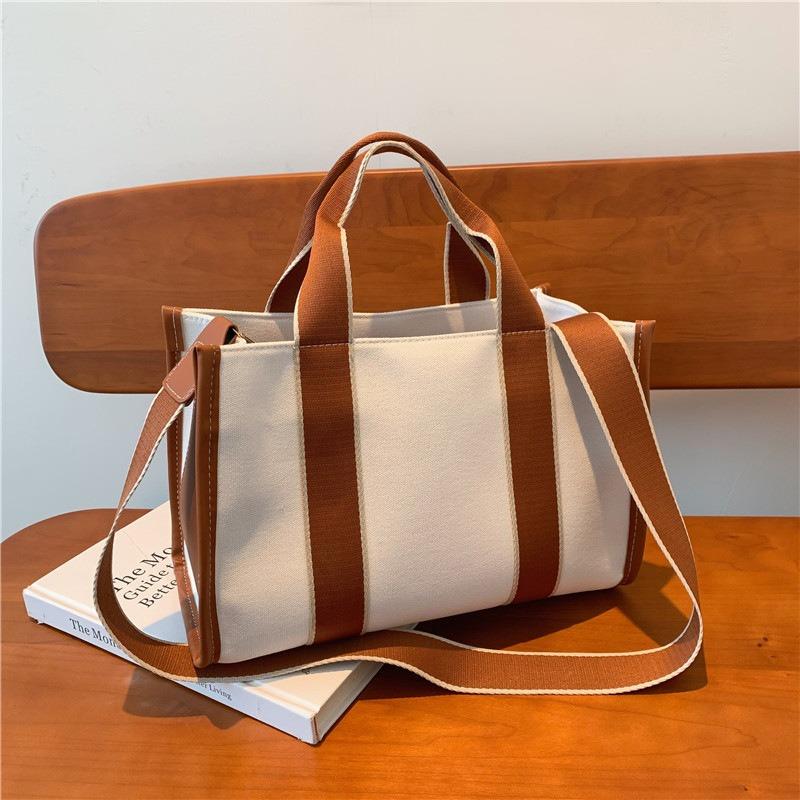 Korean Fashion Canvas Bag Korean Instagram Large Capacity Handheld Bag Women Commuter Shoulder Crossbody Tote