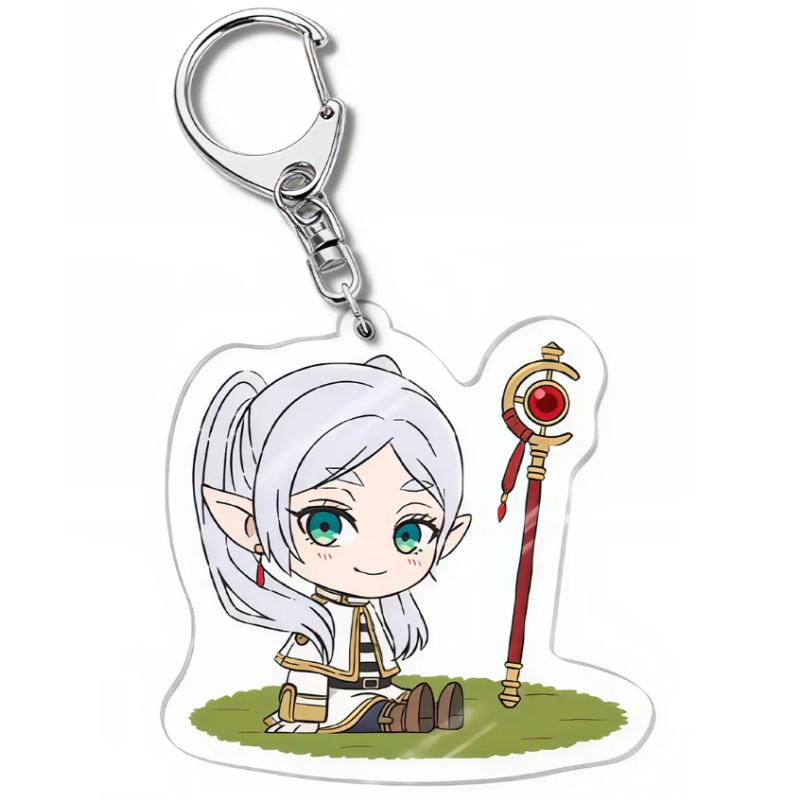 

Anime Cartoons Acrylic Key Buckle for Frieren: Beyond Journey s End Frieren Fern Stark Himmel Q Version Diy Acrylic Key Chain