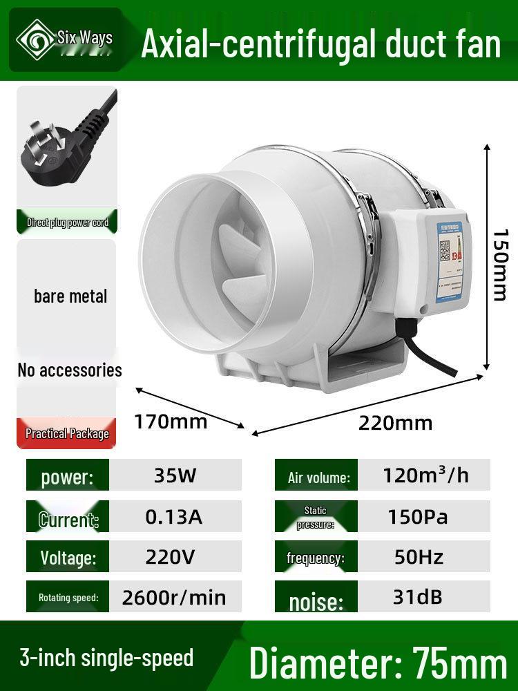 Мощный осевой кухонный вытяжной вентилятор с большой тягой для эффективной вентиляции